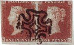 Pair of 1d Reds from Penny Black plate 5