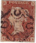 1d Red from Penny Black plate 11
